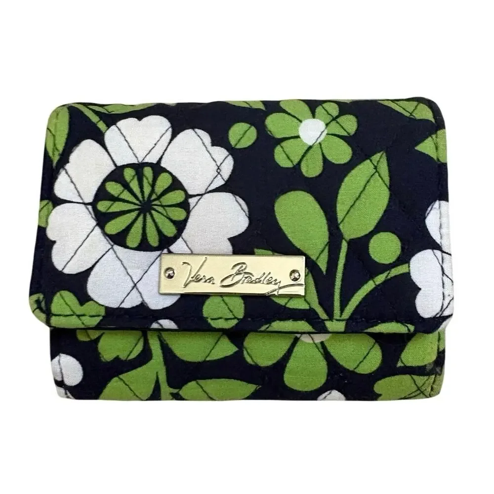 Vera Bradley Floral Blue Green White Small Wallet